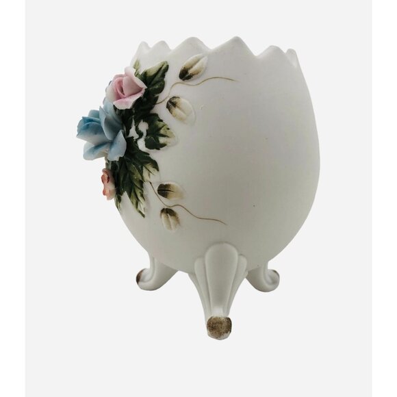 Vintage Lefton China Floral Egg Vase Hand Painted Porcelain Collectible 2592 - Picture 5 of 10